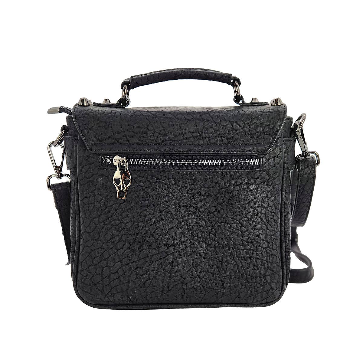 Small Metal Skull Satchel Bag