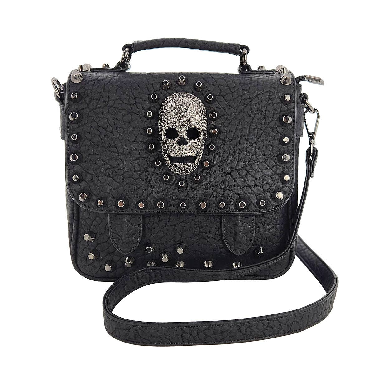 Small Metal Skull Satchel Bag