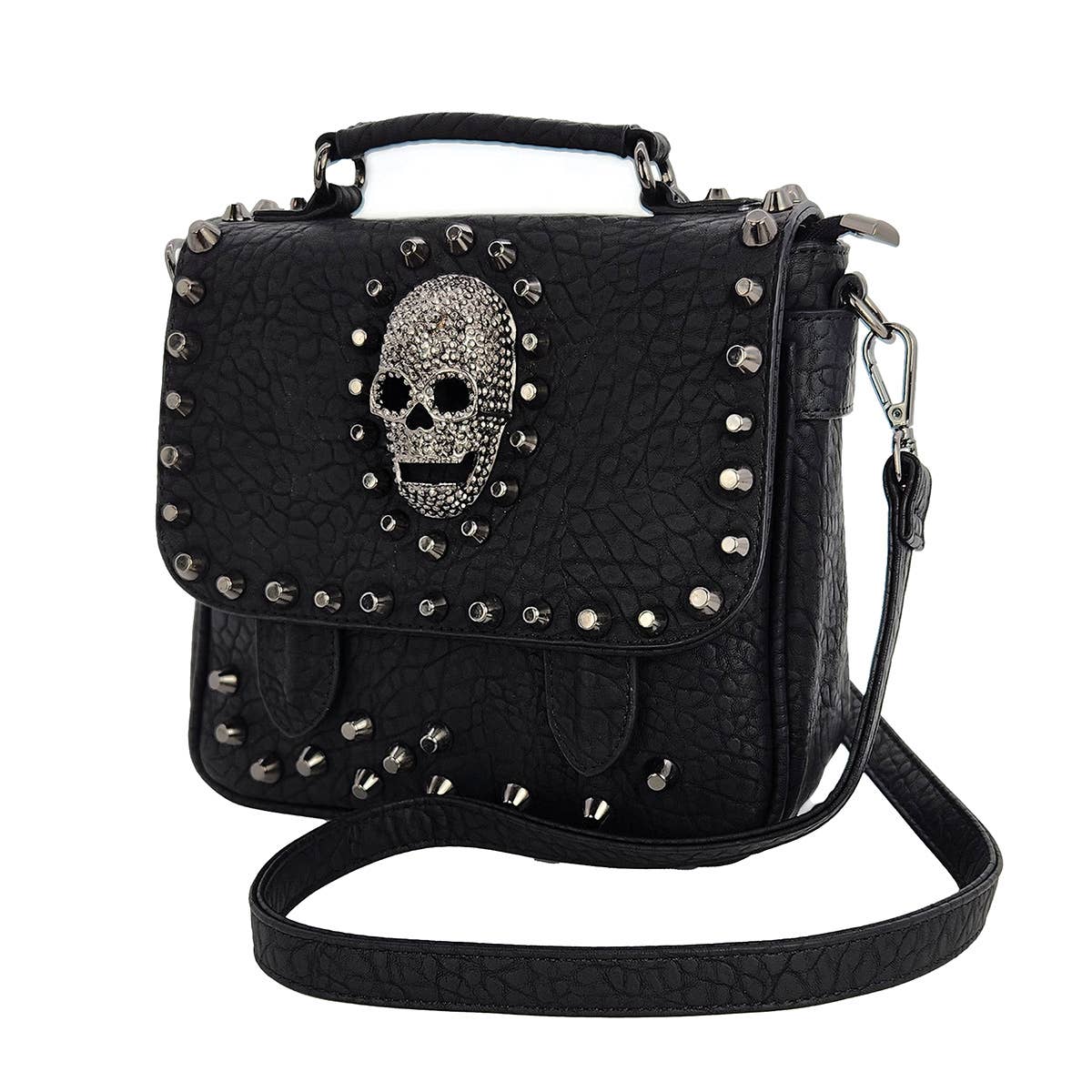 Small Metal Skull Satchel Bag