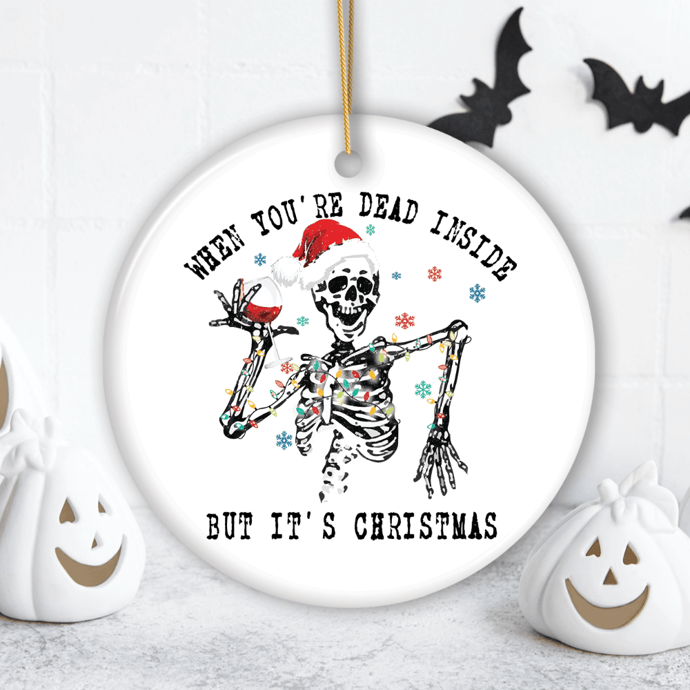 Dead Inside Fun Holiday Dark Humor Christmas Ornament Bundle