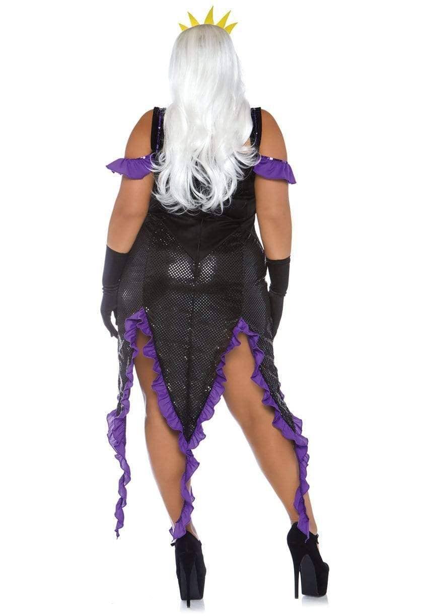 Plus Sultry Sea Witch Costume: Black/Purple / 1X/2X - McCabe's Costumes