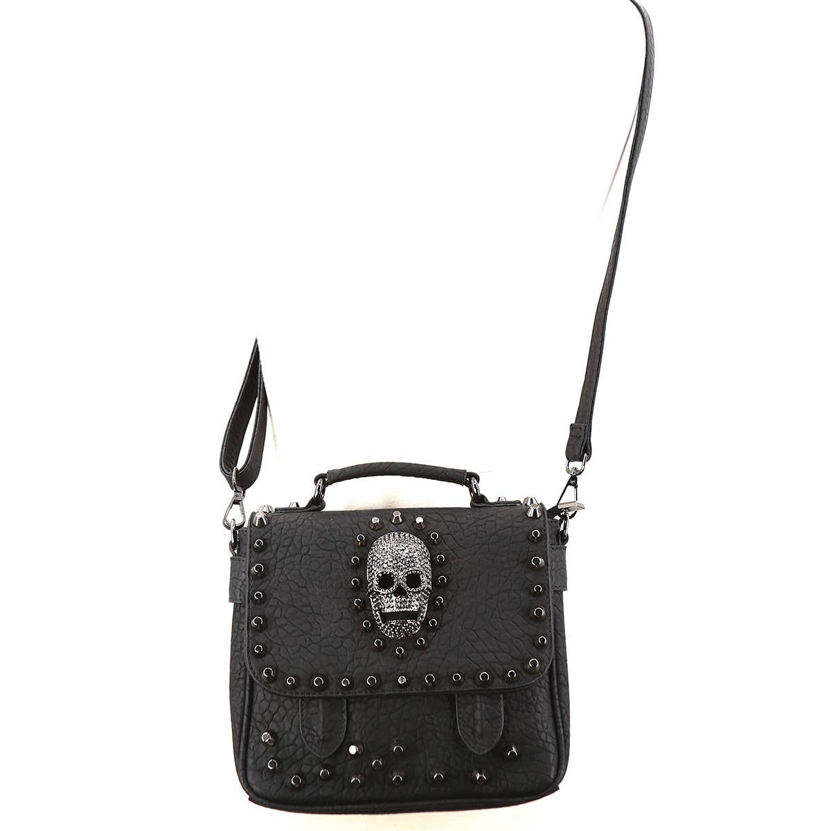 Small Metal Skull Satchel Bag