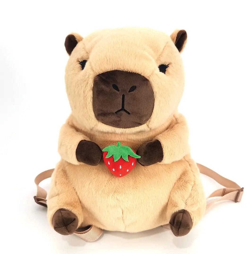 Capybara Furry Plush BackPack *They are a darker brown than they appear in the picture*