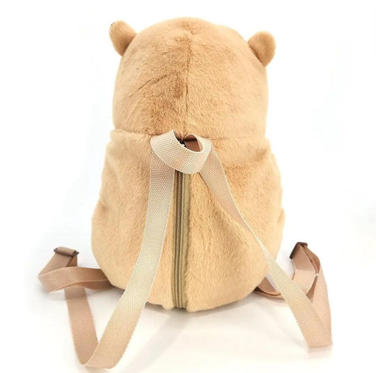 Capybara Furry Plush Backpack *They are a darker brown than they appear in the picture* - McCabe's Costumes