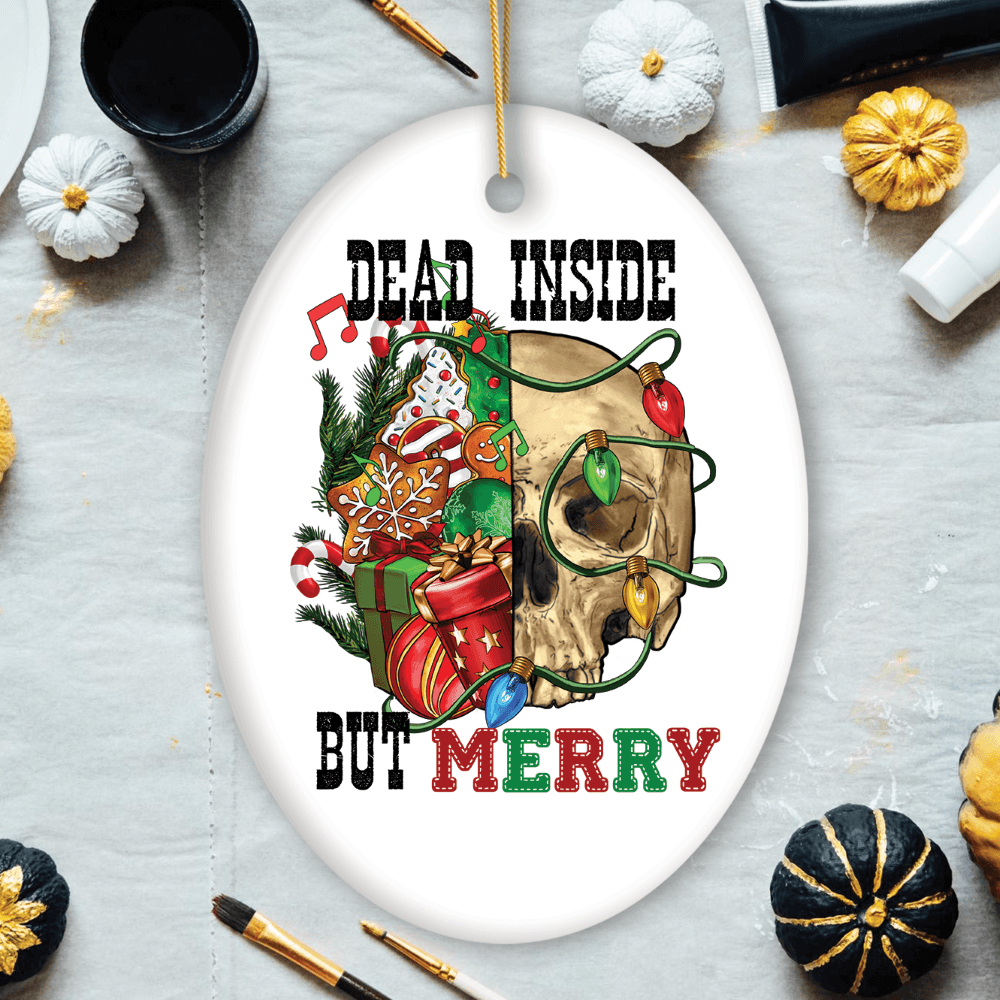 Dead Inside Fun Holiday Dark Humor Christmas Ornament Bundle