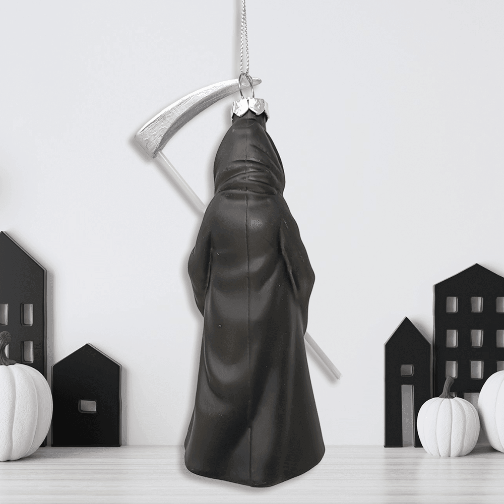 Grim Reaper Horror Glass Ornament, Spooky Halloween - McCabe's Costumes