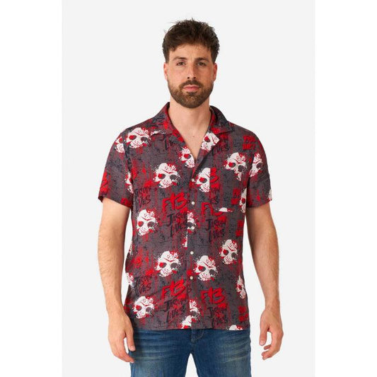 Men's Friday the 13th Short Sleeve Button Down Shirt
